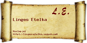 Linges Etelka névjegykártya